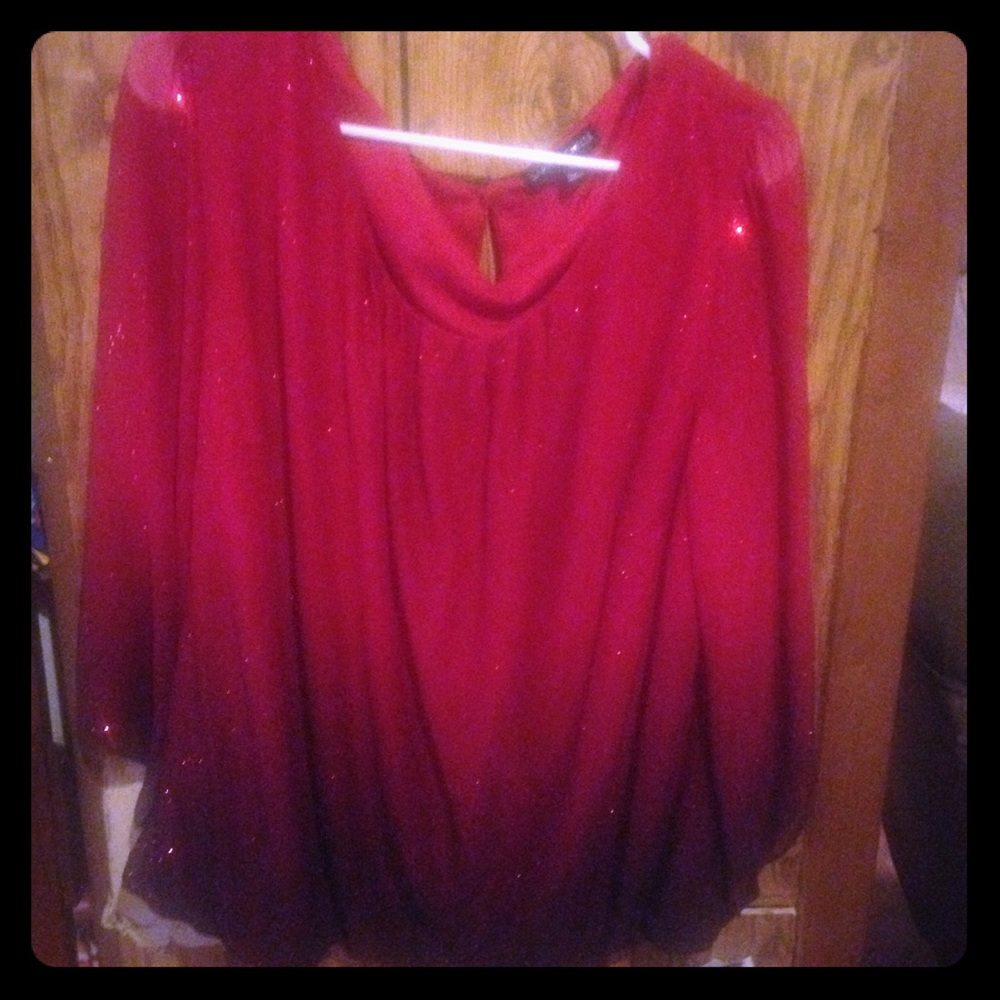 Sparkle red balayage top